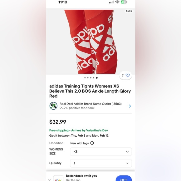 NWOT Adidas leggings ankle length - Picture 12 of 12